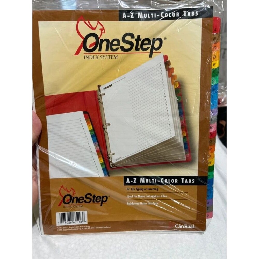 the Cardinal OneStep Index System A-Z 26-Tab Multicolor Binder Dividers.